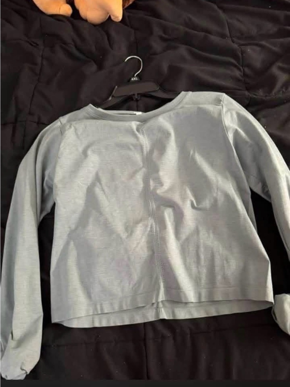 Light Gray Long Sleeve Tee with Center Seam